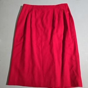 Vintahe Pendleton Wool Knee Length Skirt Elegant Red Women's Skirt Lined Size 12